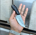 Custom Handmade Cowboy Knife – Rasp Steel Blade with Resin Handle