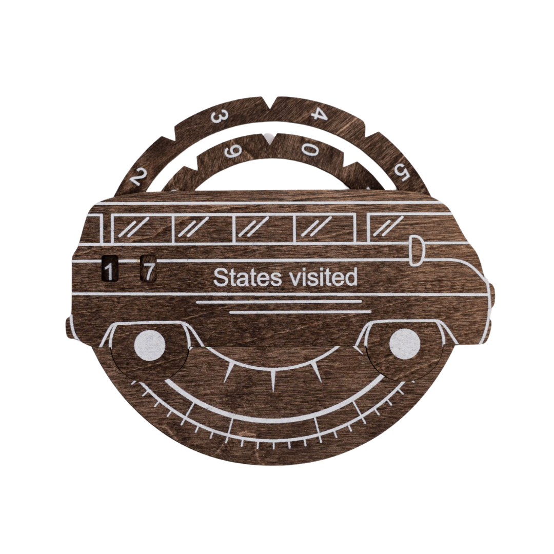 Travel Tracker 3D Wooden USA Map – Dark Walnut