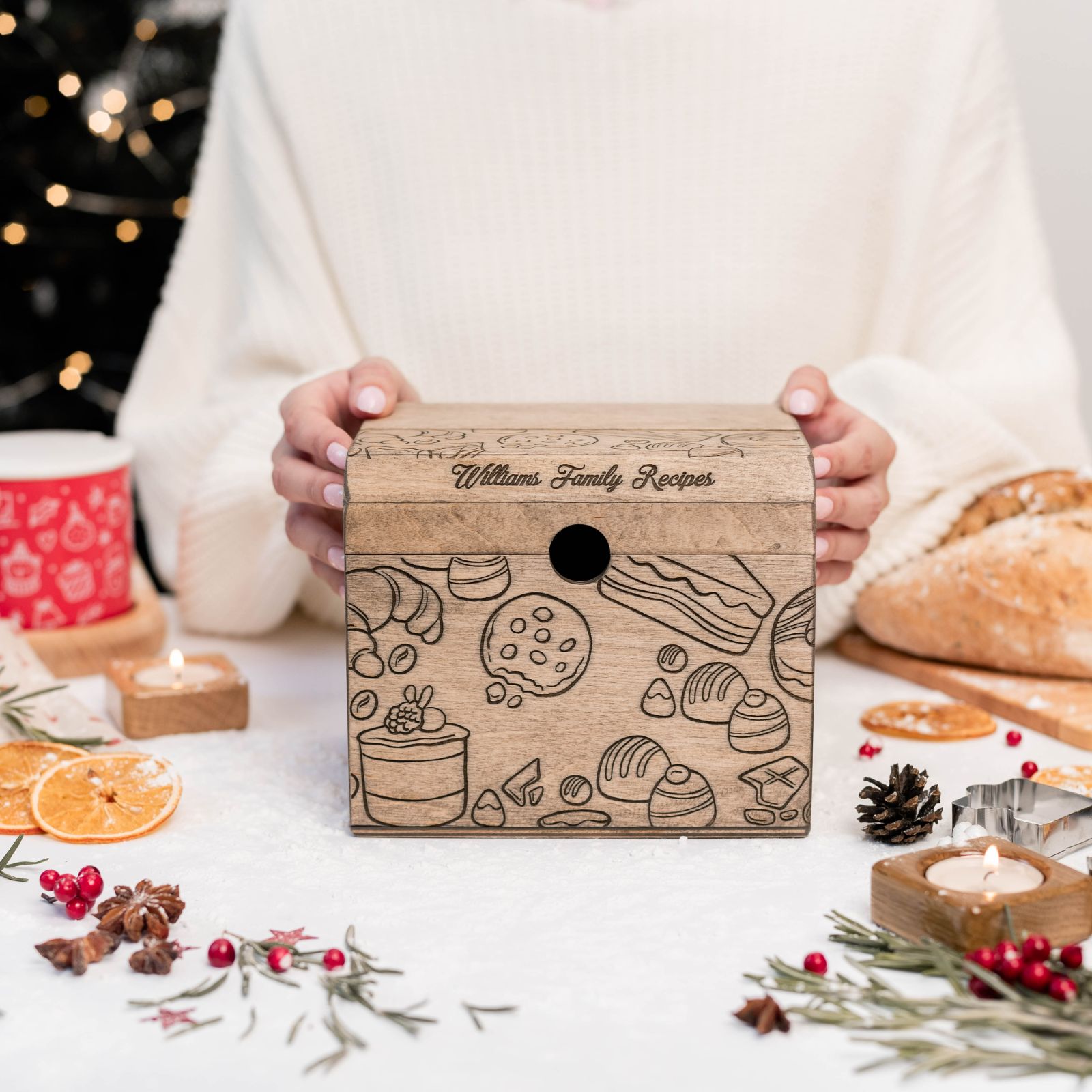 Wooden Recipe Box – Pastries Collection