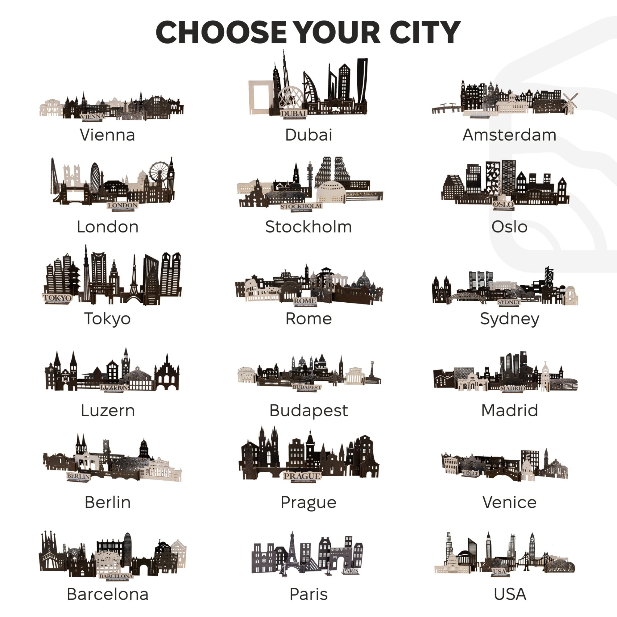Wooden Travel Decor Memory City – Prague