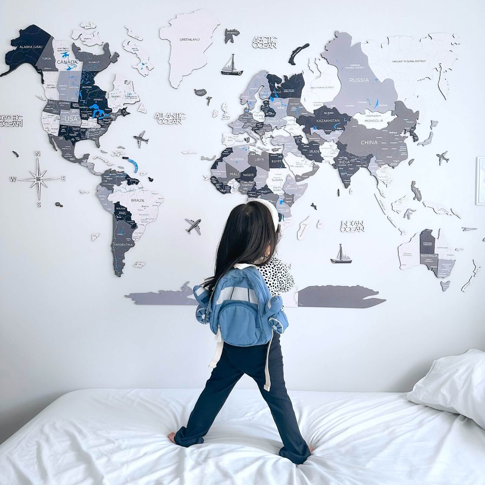 Custom Wooden World Map