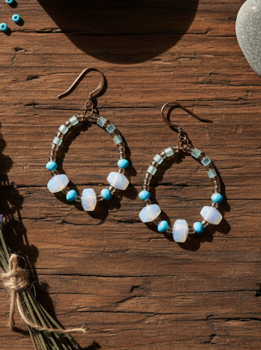 Copper Tide Hoop Earrings