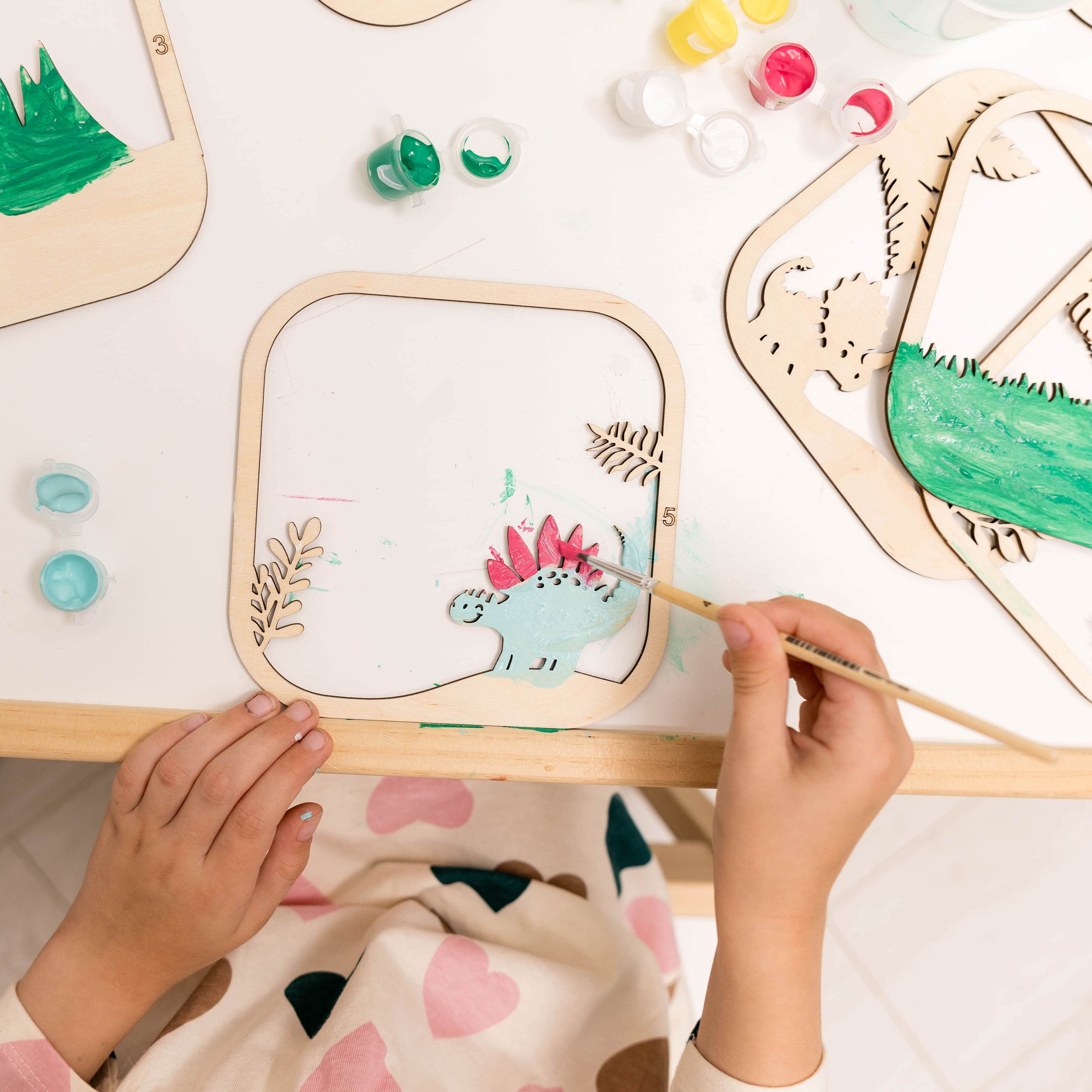 3D DIY Wood Painting Kit for Kids – Dino