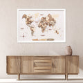 3D Wooden Panel World Map - Smokey