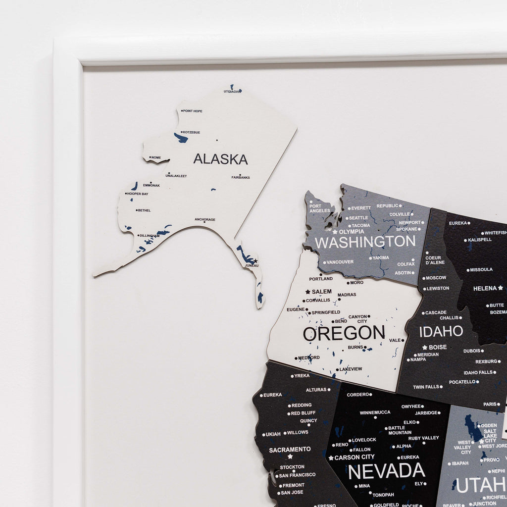 3D Wooden USA Map on Board Nordik