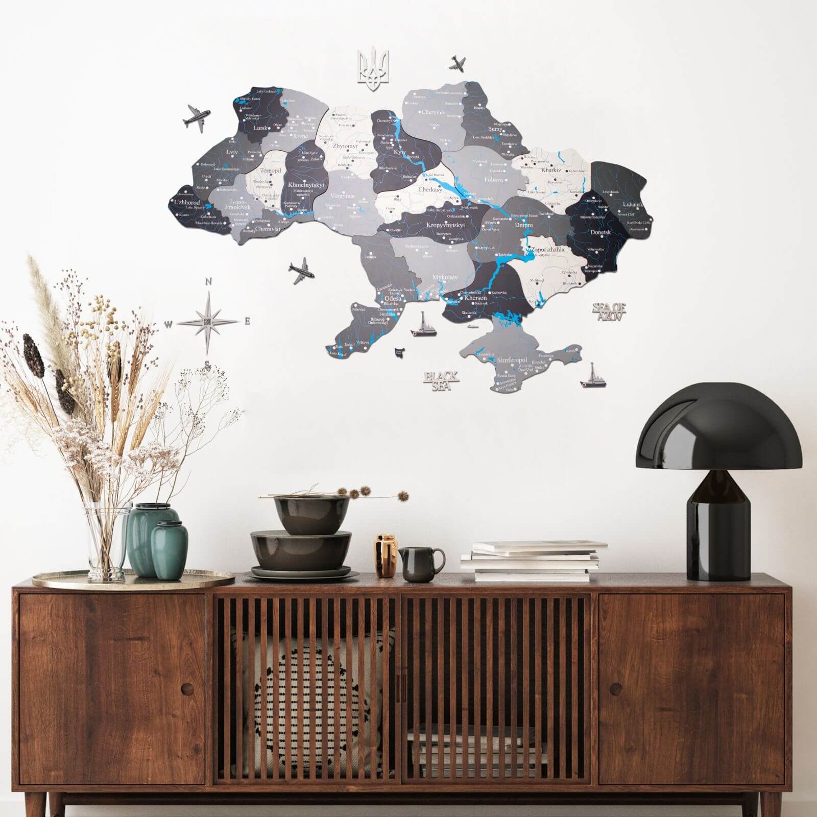 Wooden Map of Ukraine Terra